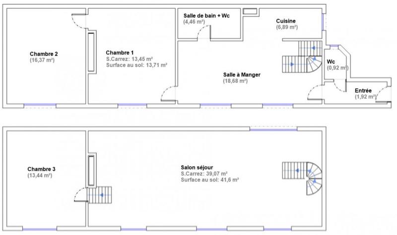 Duplex - 115 m² - 5 pièces