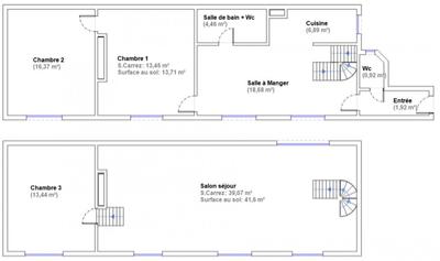 Duplex - 115 m² - 5 pièces