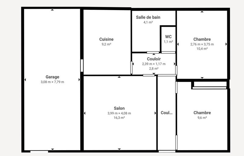 Maison - 61 m² - 3 pièces
