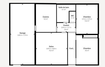 Maison - 61 m² - 3 pièces