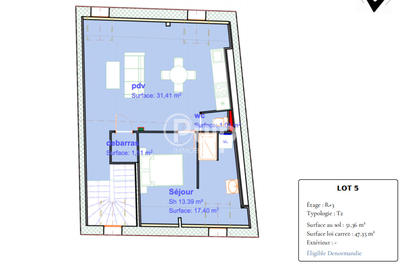 Appartement - 47 m² - 2 pièces