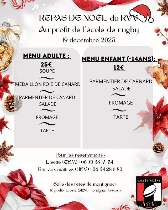 Repas de Noël de l'école de Rugby