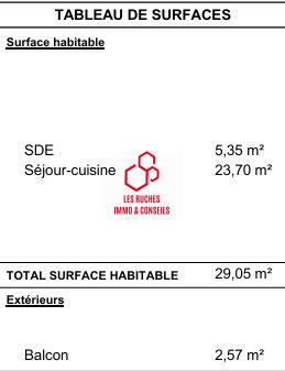 Appartement - 29 m² - 1 pièce