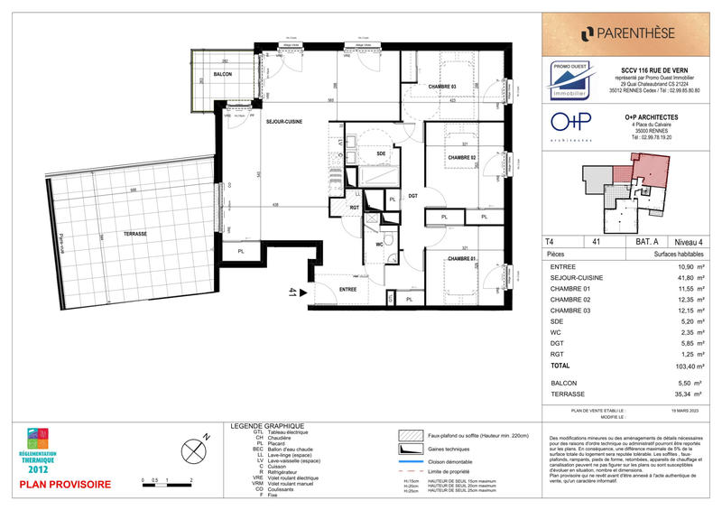 Appartement - 103 m² - 4 pièces