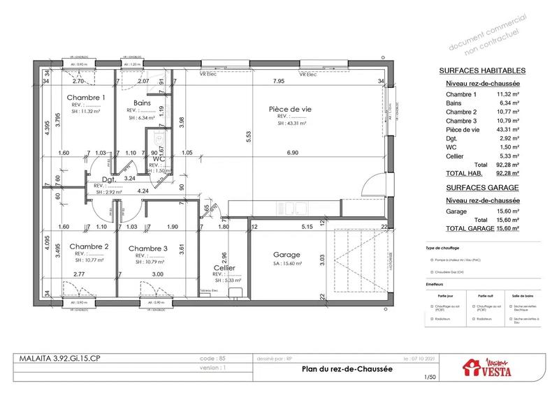 Maison - 92 m² - 5 pièces