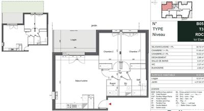 Appartement - 69 m² - 3 pièces