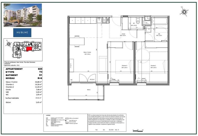 Appartement - 67 m² - 3 pièces