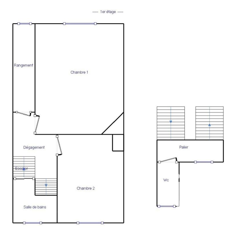 Maison de ville - 62 m² - 3 pièces