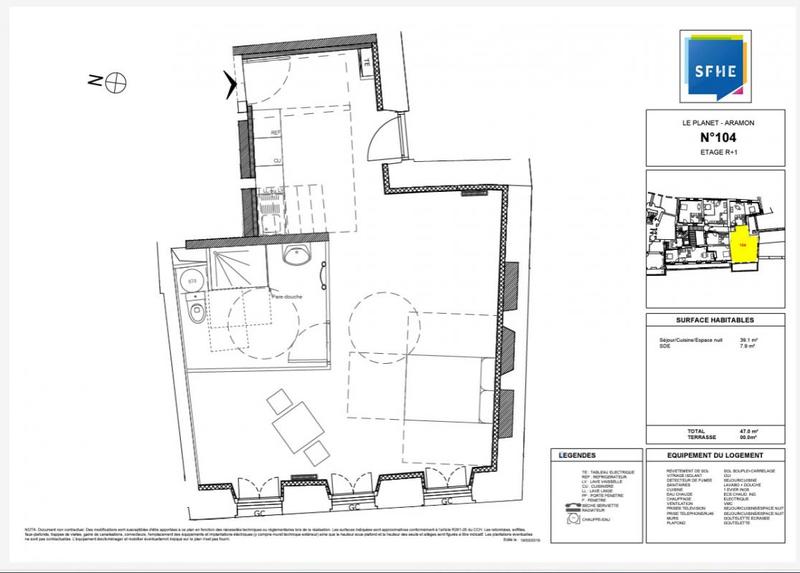 Studio - 47 m² - 1 pièce