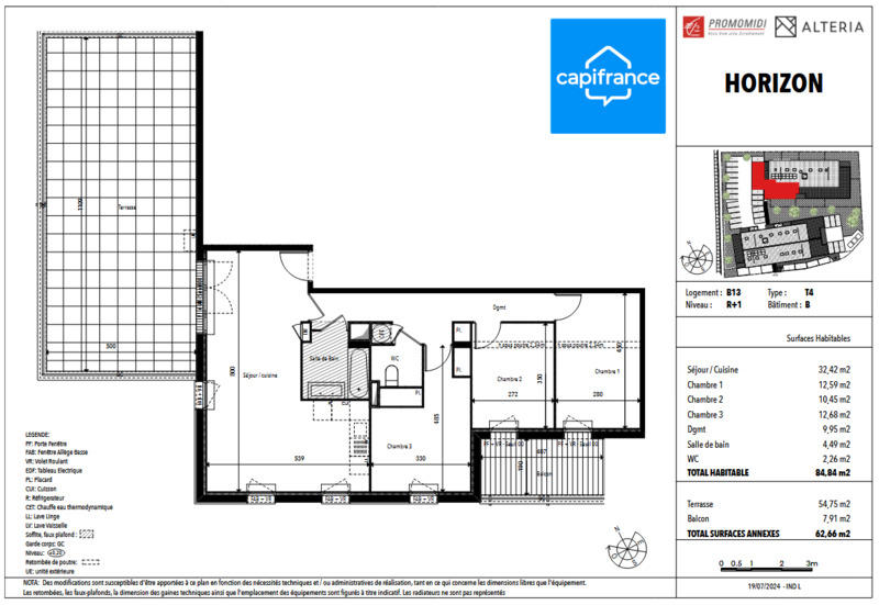 Appartement - 85 m² - 4 pièces