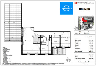 Appartement - 85 m² - 4 pièces