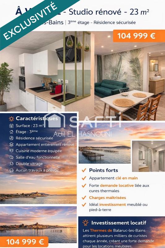 Appartement - 23 m² - 1 pièce