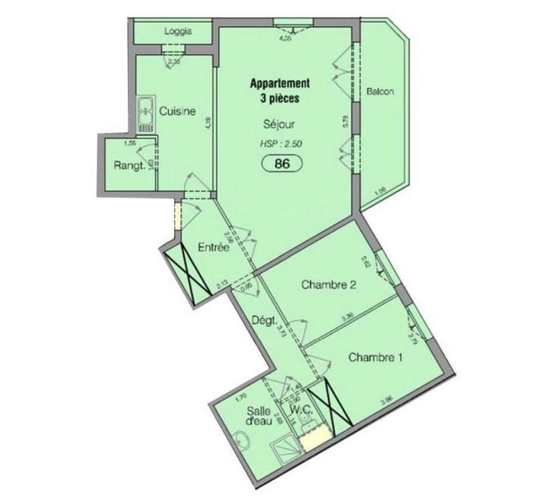 Appartement - 71 m² - 3 pièces