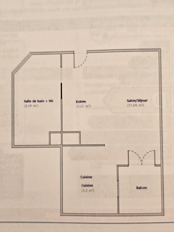 Appartement - 22 m² - 1 pièce