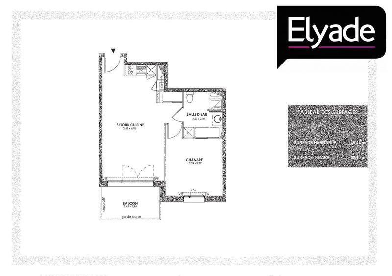 Appartement - 45 m² - 2 pièces