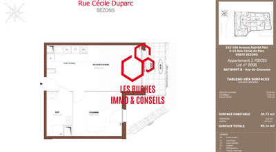 Appartement - 40 m² - 2 pièces