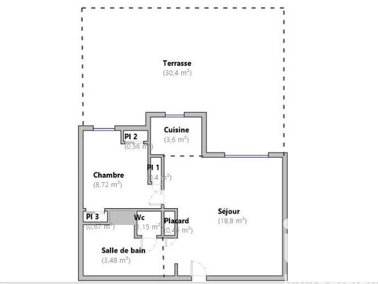 Appartement - 38 m² - 2 pièces