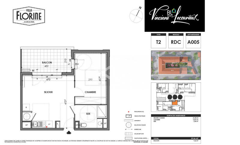 Appartement - 39 m² - 2 pièces