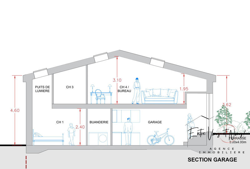 Maison - 120 m² - 1 pièce