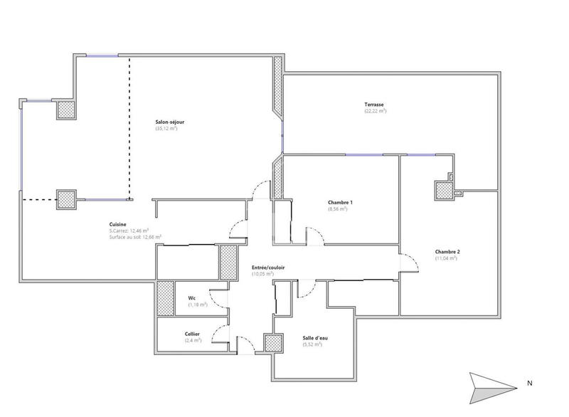 Appartement - 86 m² - 3 pièces