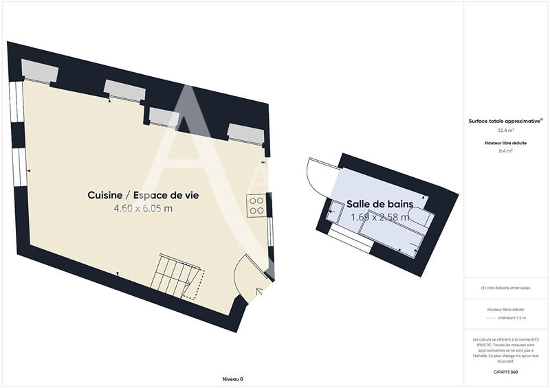 Appartement - 50 m² - 2 pièces