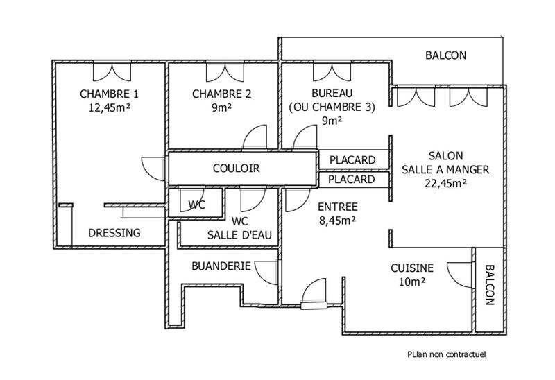 Appartement - 90 m² - 4 pièces