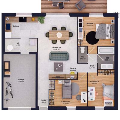 Maison - 82 m² - 5 pièces