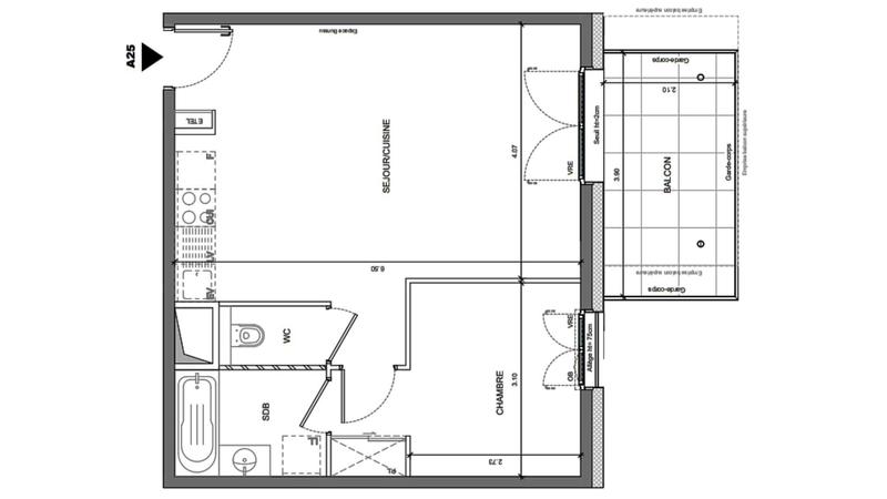 Appartement - 45 m² - 2 pièces