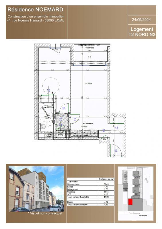 Appartement - 47 m² - 2 pièces