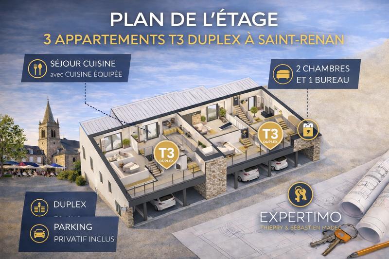 Appartement - 80 m² - 3 pièces