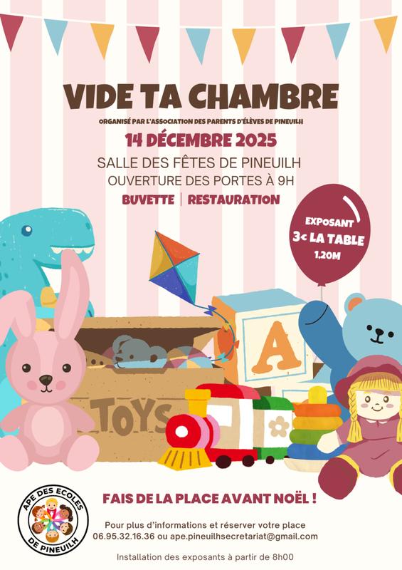 Vide ta chambre par l'association des parents d'élèves de Pineuilh