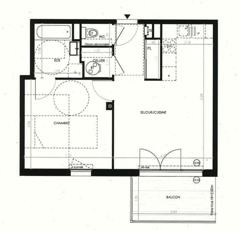 Appartement - 48 m² - 2 pièces