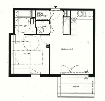 Appartement - 48 m² - 2 pièces