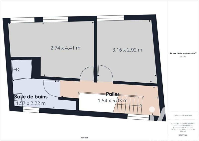 Maison de ville - 58 m² - 3 pièces