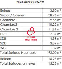 Appartement - 92 m² - 4 pièces