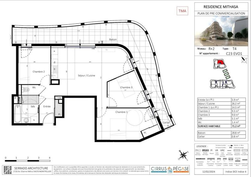 Appartement - 72 m² - 4 pièces