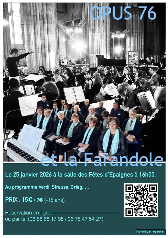 Concert de l'orchestre Opus 76 et de la chorale la Farandole