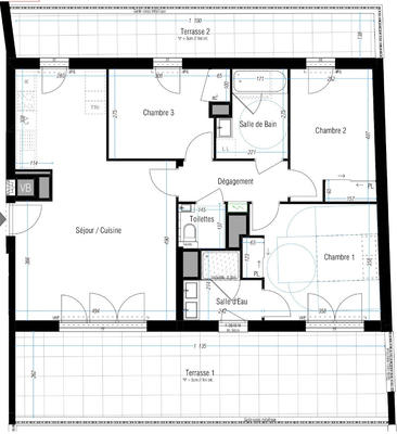 Appartement - 80 m² - 4 pièces