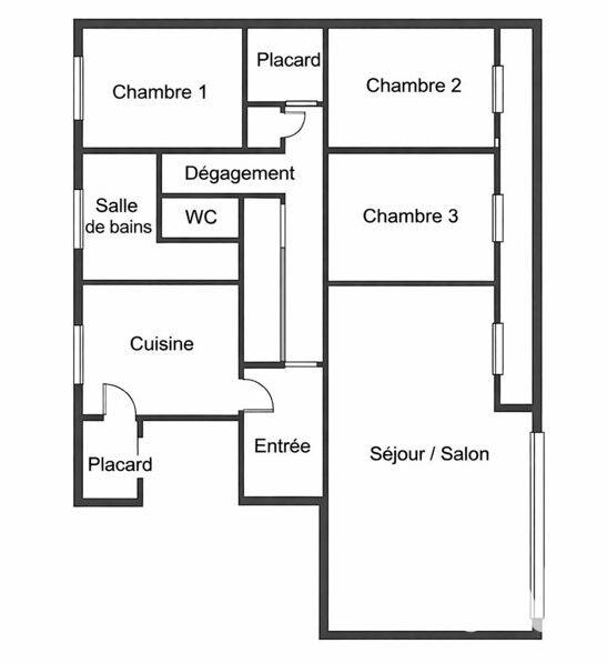 Appartement - 90 m² - 5 pièces