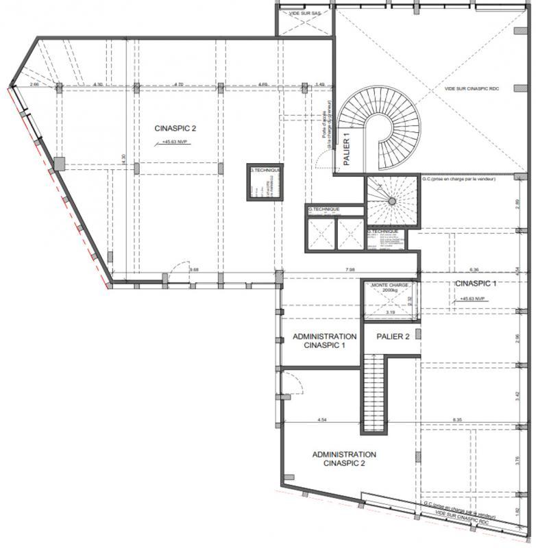 Bureau - 750 m² - 3 pièces