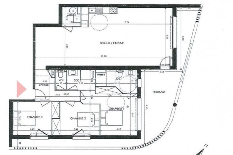 Appartement - 115 m² - 4 pièces
