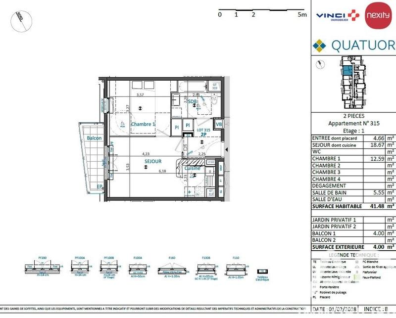 Appartement - 41 m² - 2 pièces