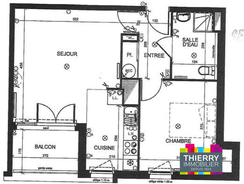Appartement - 46 m² - 2 pièces