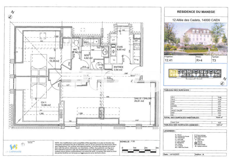 Appartement - 76 m² - 3 pièces