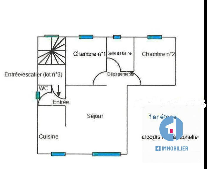 Bureau - 61 m² - 3 pièces