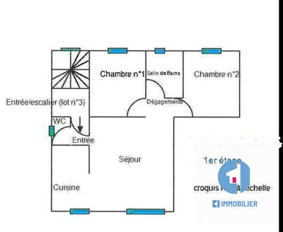 Bureau - 61 m² - 3 pièces
