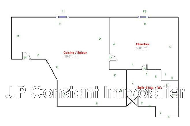 Appartement - 30 m² - 2 pièces