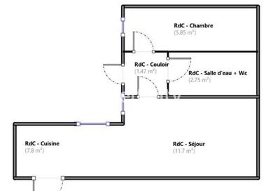 Appartement ancien - 30 m² - 2 pièces