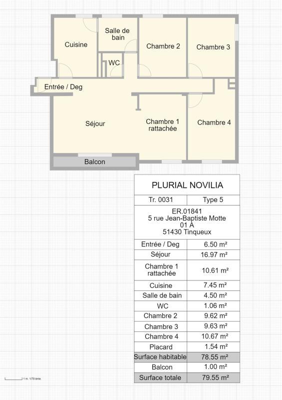 Appartement - 78 m² - 5 pièces