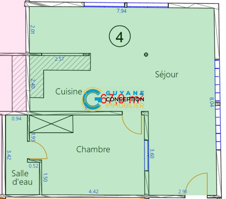 Appartement - 68 m² - 2 pièces